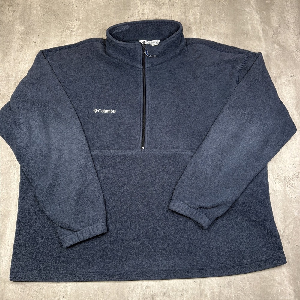 Columbia Pullover Adult 2XL Blue Fleece Half Zip Sweater Outdoors Hiking XXL